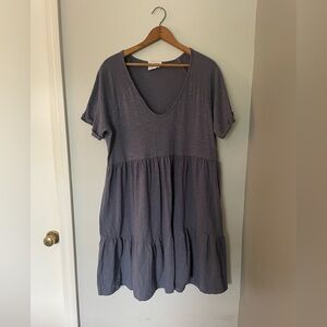 For The Republic Gray Flutter Sleeve Mini Dress